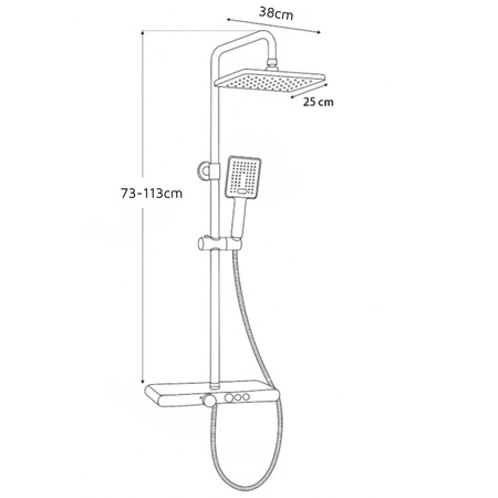 CONJUNTO DE DUCHA EXTERIOR ELENA S-1207BC NEGRO/CROMO