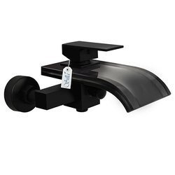 GRIFO DE BAÑERA LUNA DE VIDRIO DE PARED S-1012B NEGRO