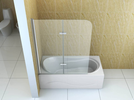 BIOMBO DE BAÑERA MARION DE 2 HOJAS 80X140 MOVIBLE CROMADO