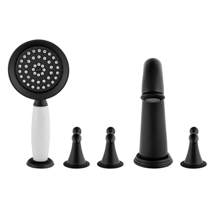 GRIFO DE BAÑERA RETRO DE 5 AGUJEROS S-1214B NEGRO