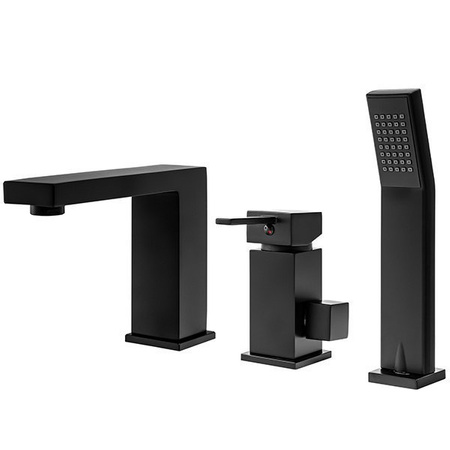 GRIFO DE BAÑERA DE 3 AGUJEROS CUBO S-1032B NEGRO