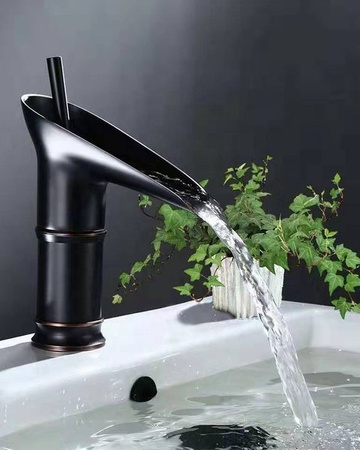 GRIFO DE LAVABO ELIANA DE PIE BAJO RETRO S-1151 NEGRO