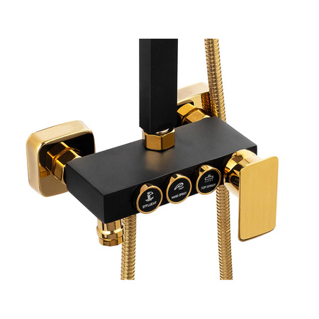 CONJUNTO DE DUCHA BIANCA SUPERFICIAL S-1160BG NEGRO/DORADO