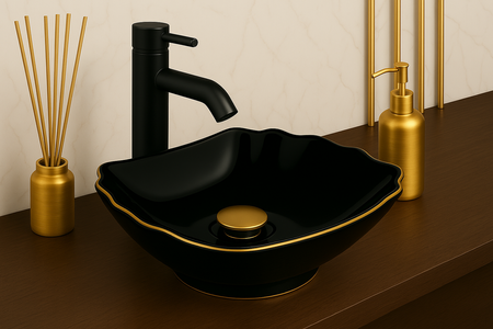 GRIFO DE LAVABO SENTINI ALTO SEM-2003BD NEGRO