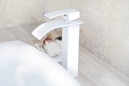 GRIFO DE LAVABO CASCADE ALTO SEM-1001WD BLANCO