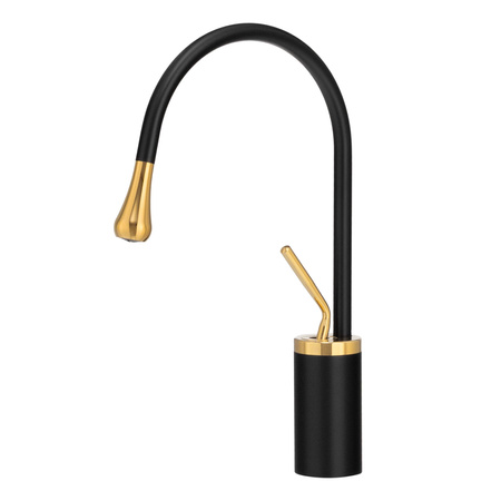 GRIFO DE LAVABO LUCA DE SOBREMESA GIRATORIO S-1192BG NEGRO/ORO