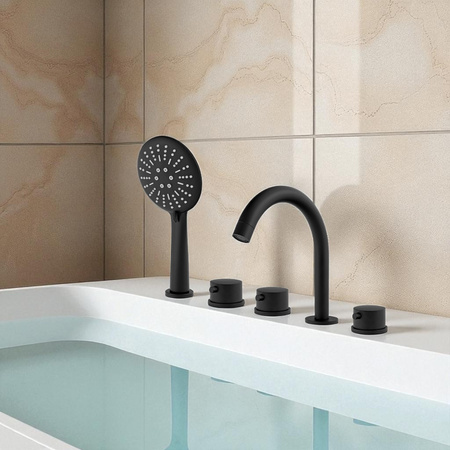 GRIFO DE BAÑERA DE 5 AGUJEROS S-1216B NEGRO