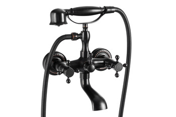 GRIFO DE BAÑERA DE PARED CAMILLA RETRO S-1167B NEGRO