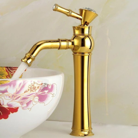 GRIFO DE LAVABO CRYSTAL ALTO S-1138G DORADO