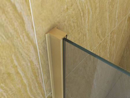 MAMPARA DE BAÑO ASTON DE 1 HOJA 90X150 FIJA DORADO CEPILLADO
