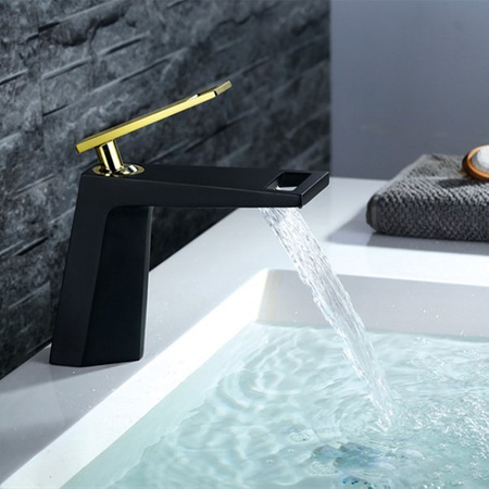 GRIFO DE LAVABO HUGO DE PIE BAJO S-1085B NEGRO