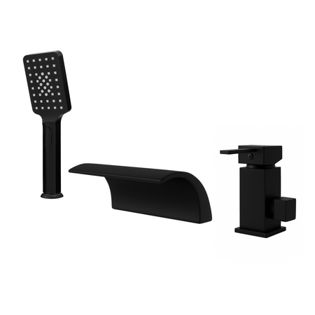 Grifo de bañera CASCADE S-1006B V4 de 3 agujeros negro