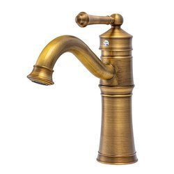 GRIFO DE LAVABO ADELITA DE PIE BAJO ORO VIEJO SEM-1089 RETRO