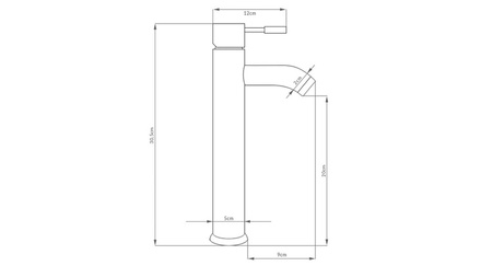 GRIFO DE LAVABO SENTINI ALTO SEM-2003BD NEGRO