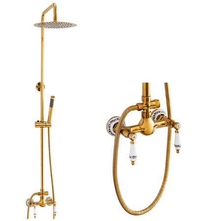 CONJUNTO DE DUCHA EXTERIOR RETRO PALOMA S-1198V ORO ANTIGUO