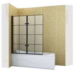 MAMPARA DE BAÑO HAMILTON DE 2 HOJAS 120X150 FIJA NEGRA