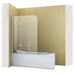 BIOMBO DE BAÑERA MARION 3 PANELES 120X140 MÓVIL CROMADO