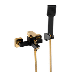 GRIFO DE BAÑERA DE PARED CUBO S-1176BG NEGRO/DORADO