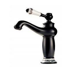 GRIFO DE LAVABO PALOMA DE PIE BAJO RETRO S-1107B NEGRO