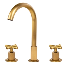 GRIFO DE LAVABO VERANNI DE 3 AGUJEROS SEM-1106V ORO ANTIGUO