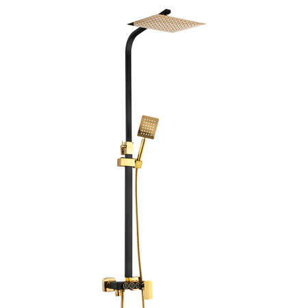 CONJUNTO DE DUCHA BIANCA SUPERFICIAL S-1160BG NEGRO/DORADO
