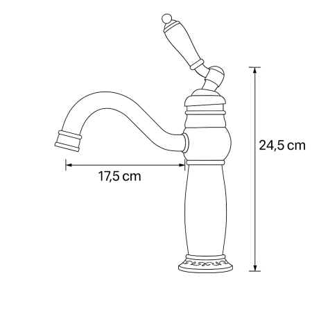 GRIFO DE LAVABO PALOMA DE PIE RETRO S-1109 CROMO