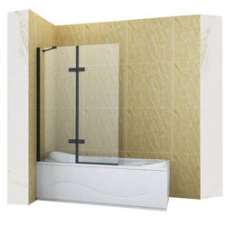 MAMPARA DE BAÑO GARETT DE 2 HOJAS 120X150 FIJA NEGRA