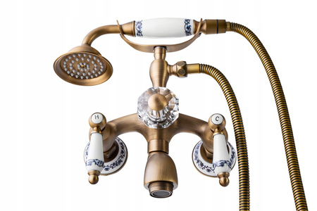 GRIFO DE BAÑERA DE PARED PALOMA RETRO S-1126V ORO VIEJO 