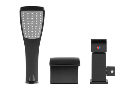 GRIFO DE BAÑERA DE 3 AGUJEROS CASCADE DE MONTAJE EN BORDE S-1169B NEGRO