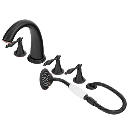 GRIFO DE BAÑERA RETRO DE 5 AGUJEROS S-1214BV NEGRO VINTAGE