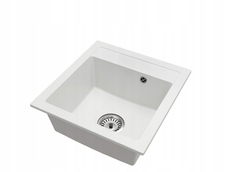 Fregadero Cocina Blanco 52x49cm, Fregadero Granito 1 Seno + Sifón