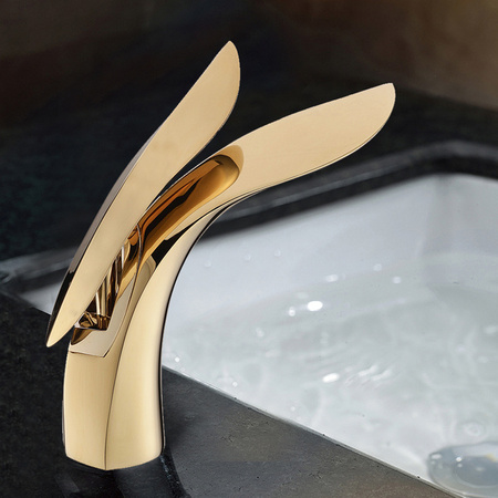 GRIFO DE LAVABO NEILA DE PIE BAJO S-1073G DORADO