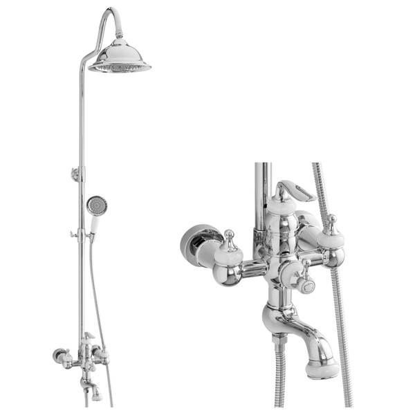 CONJUNTO DE DUCHA EXTERIOR RETRO MATILDA S-1201 CROMO