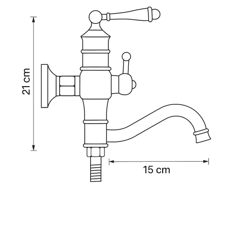 GRIFO DE BAÑERA DE PARED ADELITA RETRO S-1181VG ORO VIEJO