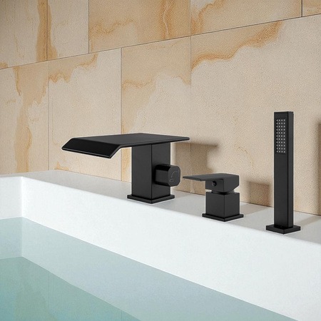 GRIFO DE BAÑERA DE 3 AGUJEROS S-1215B NEGRO