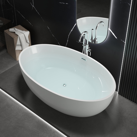 BAÑERA EXENTA ACRÍLICA LUNA 175×100×58 BLANCA