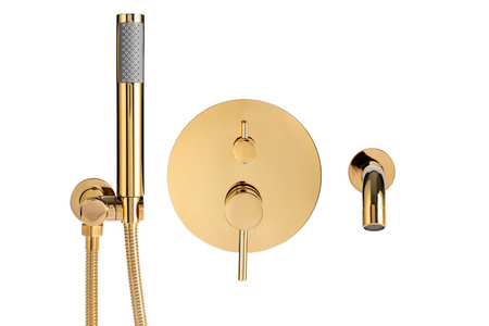 GRIFO DE BAÑERA EMPOTRADO ROSA S-1096G DORADO