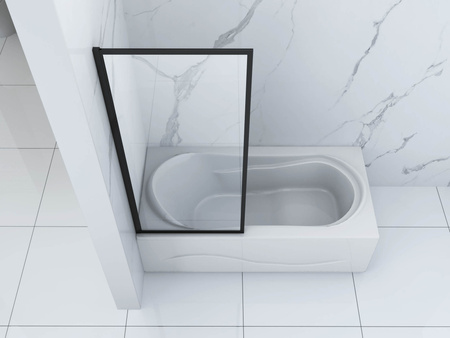 MAMPARA DE BAÑO VESTON DE 1 HOJA 80X150 FIJA NEGRA