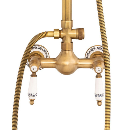 CONJUNTO DE DUCHA EXTERIOR RETRO PALOMA S-1198G DORADO