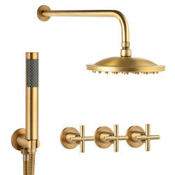 CONJUNTO DE DUCHA EMPOTRADO RETRO VERANNI S-1127V ORO ANTIGUO