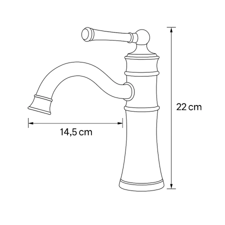 GRIFO DE LAVABO ADELITA DE PIE BAJO ORO VIEJO SEM-1089 RETRO
