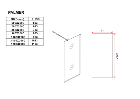 MAMPARA DE DUCHA WALK-IN 80x200 TRANSPARENTE CROMO