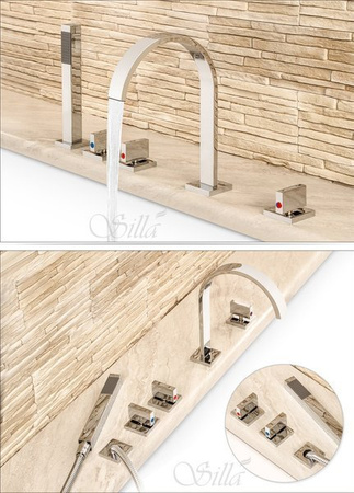 GRIFO DE BAÑERA PURO DE 5 AGUJEROS S-1061 CROMO