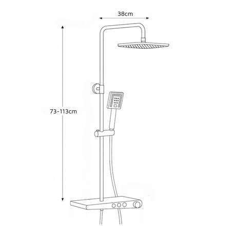 CONJUNTO DE DUCHA EXTERIOR LIVIA S-1205CW CROMO/BLANCO