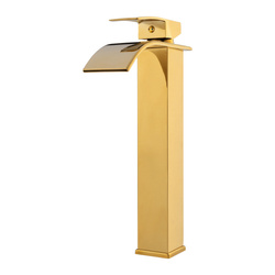 Grifo de lavabo alto CASCADE S-1001GD dorado