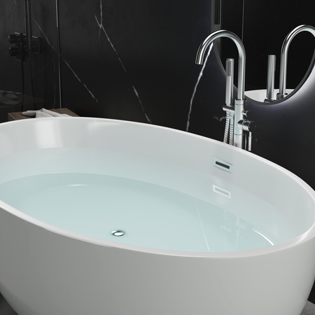 BAÑERA EXENTA ACRÍLICA LUNA 175×100×58 BLANCA