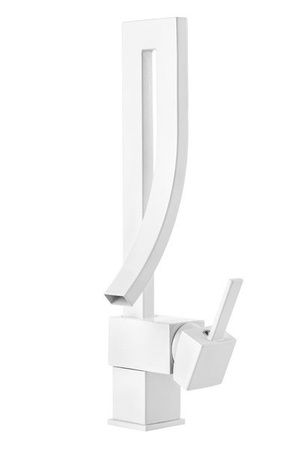 GRIFO DE LAVABO GREKA ALTO GIRATORIO S-1074W BLANCO