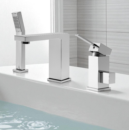 GRIFO DE BAÑERA CUBO DE 3 AGUJEROS S-1032 CROMO