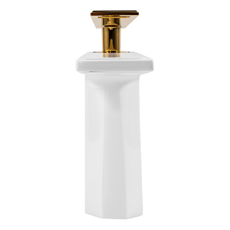 GRIFO DE LAVABO DE PIE HUGO BAJO S-1085WG BLANCO/DORADO