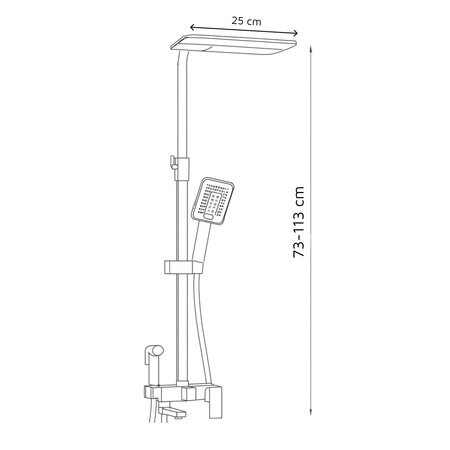 CONJUNTO DE DUCHA EXTERIOR CUBO S-1067BG NEGRO/ORO
